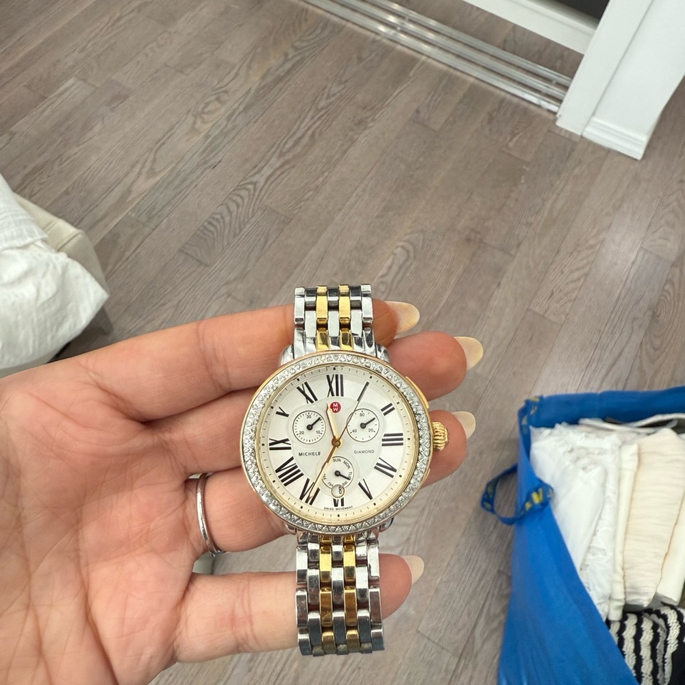 Michele Two-Tone Gold and Silver Watch